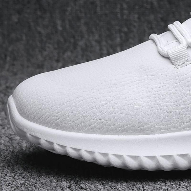 Men's Sneakers Fashion Versatile Running Shoes Lightweight Leather Surface Waterproof Skid Plate Shoes