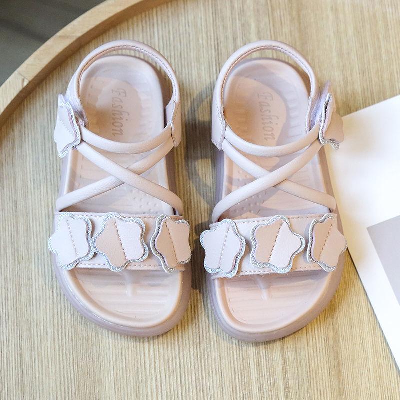 Children's Sandals Girls' Princess Shoes Soft-soled Roman Shoes Girls 1-6 Years Old Children's Flat-bottomed Breathable Lightweight Sandals