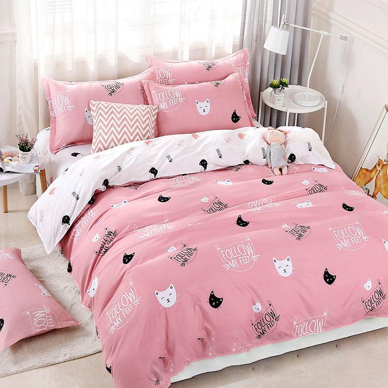 4pcs Bedding Set Bed Set Bed Cover Bed Sheet Quilt Duvet Cover Bedding Set Luxury Soft 3pcs Bedding Set Bed Sheet Pillowcase Cat Bedclothes