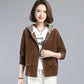Corduroy Short All-match Hooded Loose Coat Women's Spring and Autumn Korean Plus Size Female Thin Top All Match Short Outerwear