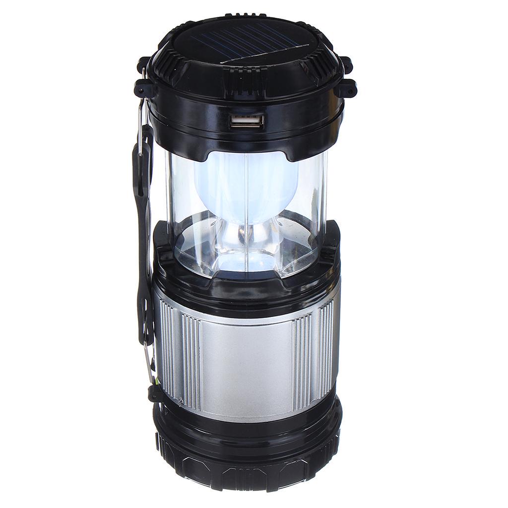 Solar Camping Retractable Tent Solar Lantern Portable Led USB Rechargeable Lamp with Charger Cable