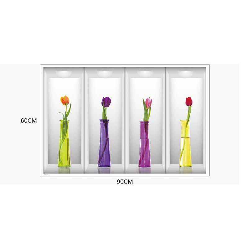 Sticker Three-dimensional Vase Wall Stickers Home Decor Living Room Office Window Decal