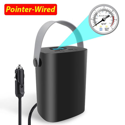 Digital/Pointer Car Air Pump Car Tire Inflator Tire Pressure Tester Handle 150PSI Portable for 12V Car Motorcycles Bicycles