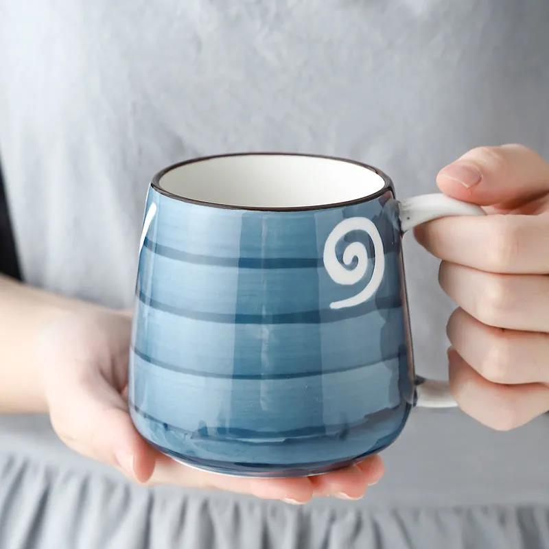 Japanese Creative Ceramic Cup Mug Large Capacity Tea Cup Milk Cup Office Water Cup Coffee Cup Couple Cup