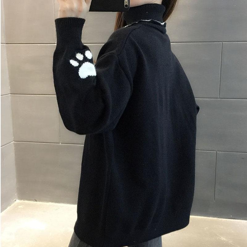 Winter Women's Turtleneck Sweater Women Plus Velvet Thick Loose Bottoming Shirt Autumn and Winter Wear All-match