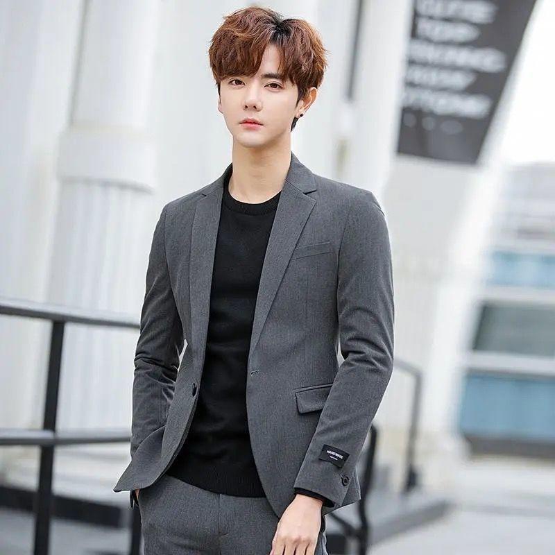 Four Seasons Men's Suit Business Casual Professional Self-cultivation Trend Handsome Suit Jacket