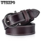 Waist Belt Women Leather Belt Solid Color Pin Buckle Waist Belt