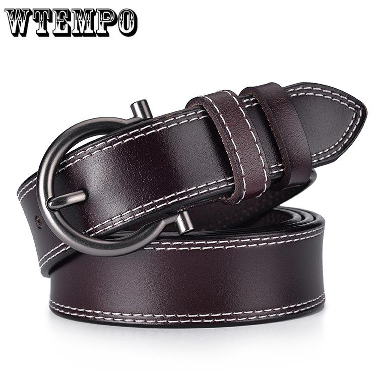 Waist Belt Women Leather Belt Solid Color Pin Buckle Waist Belt