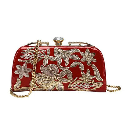 Women's sequins Clutch Bag Smooth Leathe Shoulder Bag Ladies Wedding Evening Banquet Bridal Rhinestones Clutch Purse Elegance Luxury