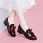 Flat Single Shoes Women Patent Leather Thick Heel Small Leather Shoes British Style Social Work Shoes Women Shiny Small Leather Shoes