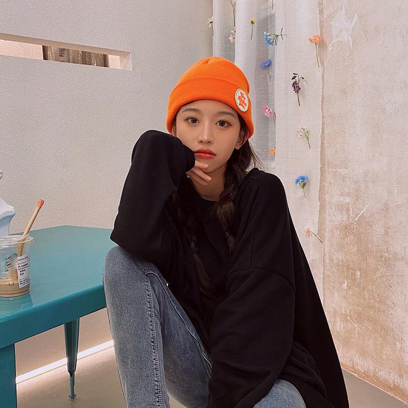 Woolen Hat Women's Autumn and Winter All-match Japanese Beige Big Head Circumference Winter Cold and Warm Protection Ears Knitted Hat