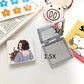 Double-sided Mirror with Flip Cover Cartoon PU Ladies Makeup Mirror Collapsible Must-have Makeup for Travel Appointment Portable HD Thin and Light
