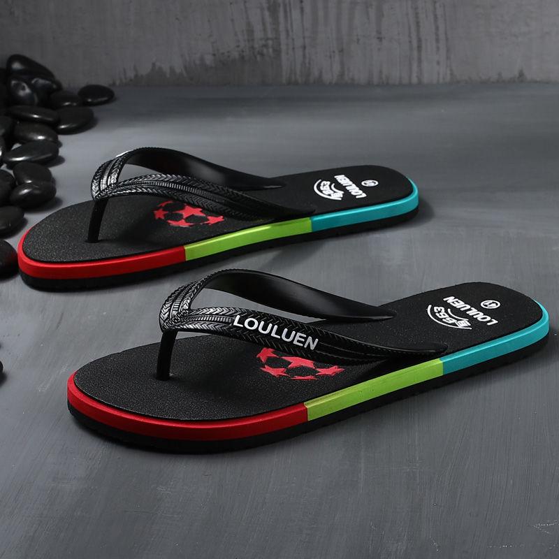 Fashion Football Slippers Men's Summer Fashion Wear Non-slip Flip Flops Casual Beach Slippers