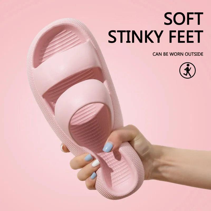 Unisex Slippers Women's Outer Wear Stepping on Shit Touching Flip-flops Bath Non-slip Thick Bottom Sandals Summer Men's Slippers
