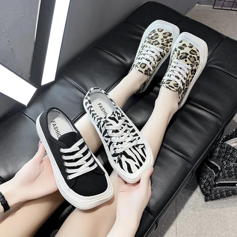 Student Shoes Women Canvas Shoes Female Students Korean Version of Mango Head Women's Shoes Flat All-match Casual Shoes