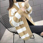 Mid-length Mink Velvet Coat Knitted Cardigan Sweater Autumn and Winter Loose Women's Coat