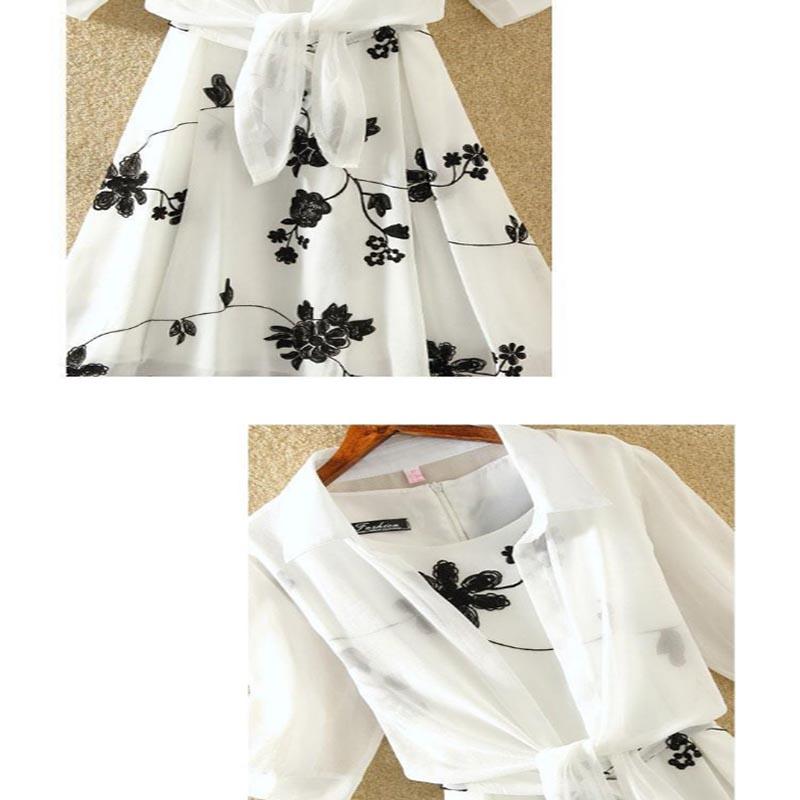 2-Pcs Suit Retro Print Little Black Dress High Waist Sleeveless Slim A-line Skirt Two Piece Dress