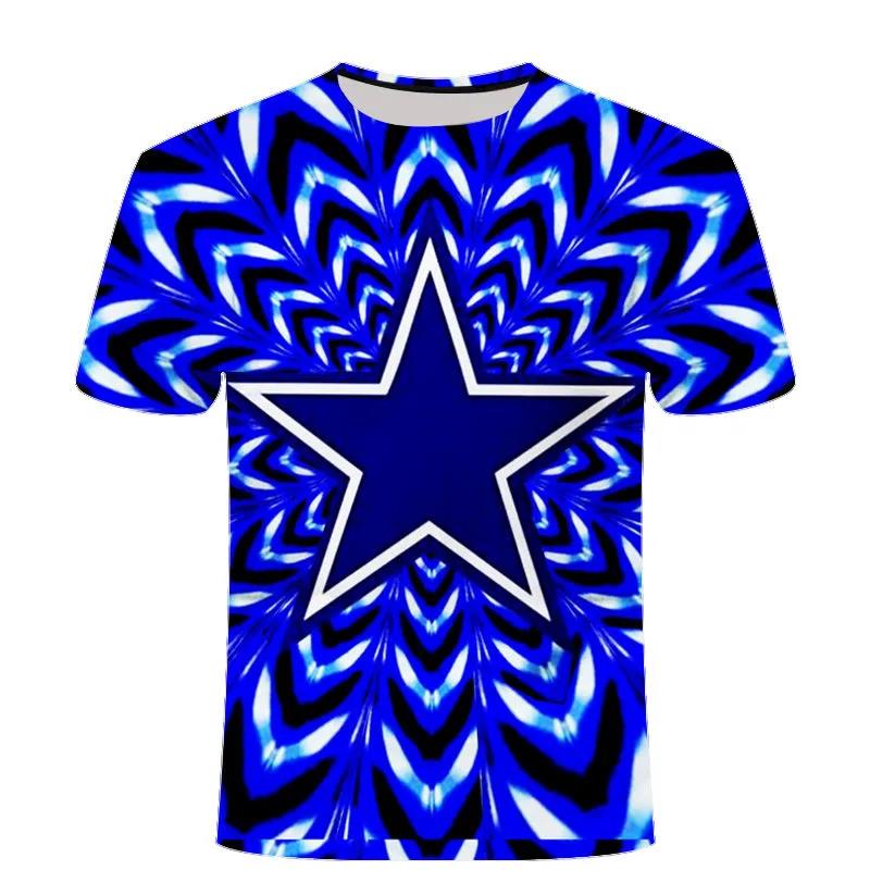 Spiral Colorful Shirt Men Tees Summer 3D Half Sleeve T-shirt Casual Breathable Pullover Personality Streetwear