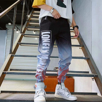 Gradient Color Pants Men's Autumn and Winter Sports and Leisure Loose Beam Harem Nine-point Pants