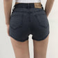 Retro High Waist Slimming Side Slit Denim Shorts Female Summer Stretch All-match Long Hip Pants