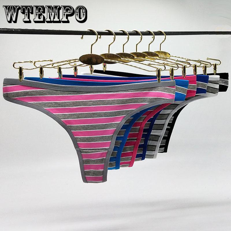 6 Pcs/Lot Sale Women's Underwear pure Cotton Women Striped Panties