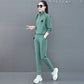 Sports and Leisure Suit Women Loose Stand-up Collar Sweater Running Clothes Two-piece Long-sleeved Trousers Sweat-absorbent and Breathable