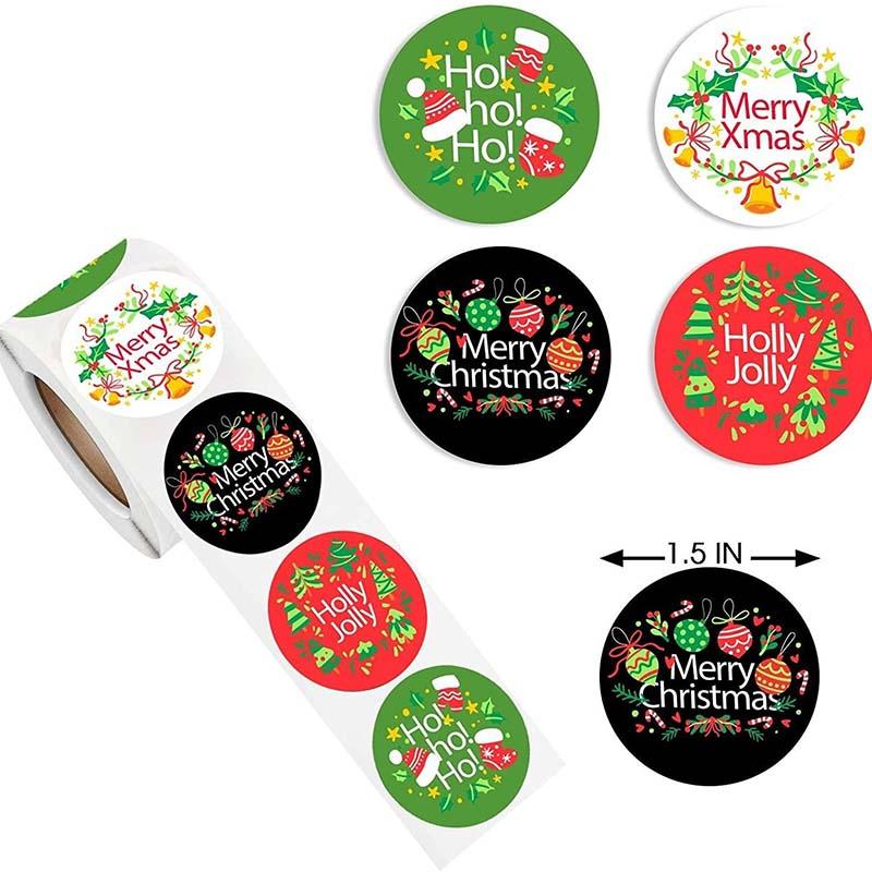 500 Christmas Stickers/roll Kindergarten Baby Bonus Stickers Students Decorate Christmas Gift Box Gift Stickers