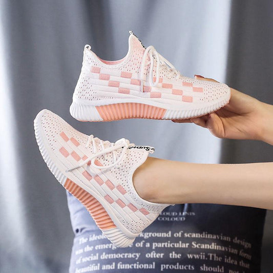 Coconut Shoes Female Angel Reflective Flying Woven Shoes Men's Breathable Casual Sports Shoes Men