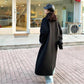 Winter Thick Warm Long Woolen Coats Female Casual Loose Double Breasted Streetwears Ladys Korean Black Outerwears