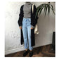 Long Cardigan Women Harajuku Loose Knit Sweater Casual Black Oversized Jacket Coat Outwear