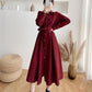 Spring Sweet Retro Bowknot Female Dress Temperament Was Thin Female Student Dress Korean Version of The Wild Mid-length A-line Skirt
