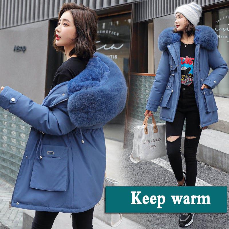 Pai Overcome Women's Padded Jacket Plus Velvet Thickening Was Thin In The Long Section Down Padded Jacket Short Winter Jacket