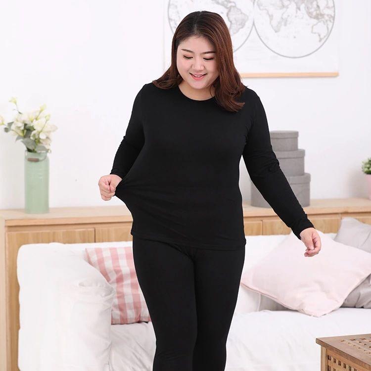 Add Fertilizer To Increase Thermal Underwear Ladies Pajamas Plus Velvet Thick Fat Plus Size Autumn Clothes Long Pants
