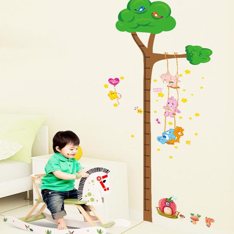 [Happy Bear] Removable Wall Sticker Children's Room Cartoon Oversized Tall Sticker