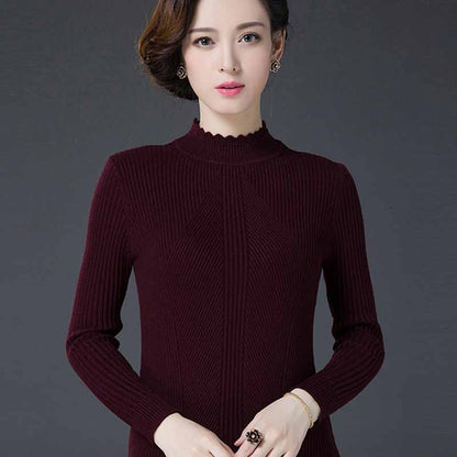 Winter Women's Woolen Sweater  Thickened Warm Turtleneck Sweater Slim Cashmere Sweater Jumper Tops