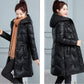 Women's Winter Korean Loose Quilted Coat Warm Stand-collar Down Jacket Women's Glossy Mid-length Down Jacket