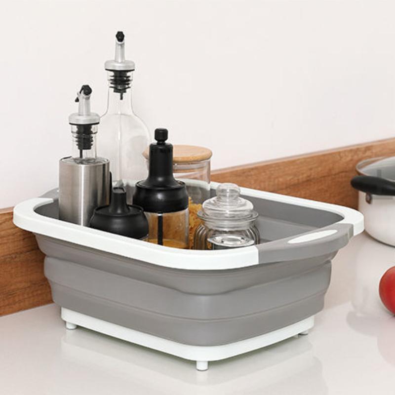 Folding Cutting Board Multifunctional Draining Cutting Board Chopping Board Wash Basin Outdoor Vegetable Pot Anti-mold