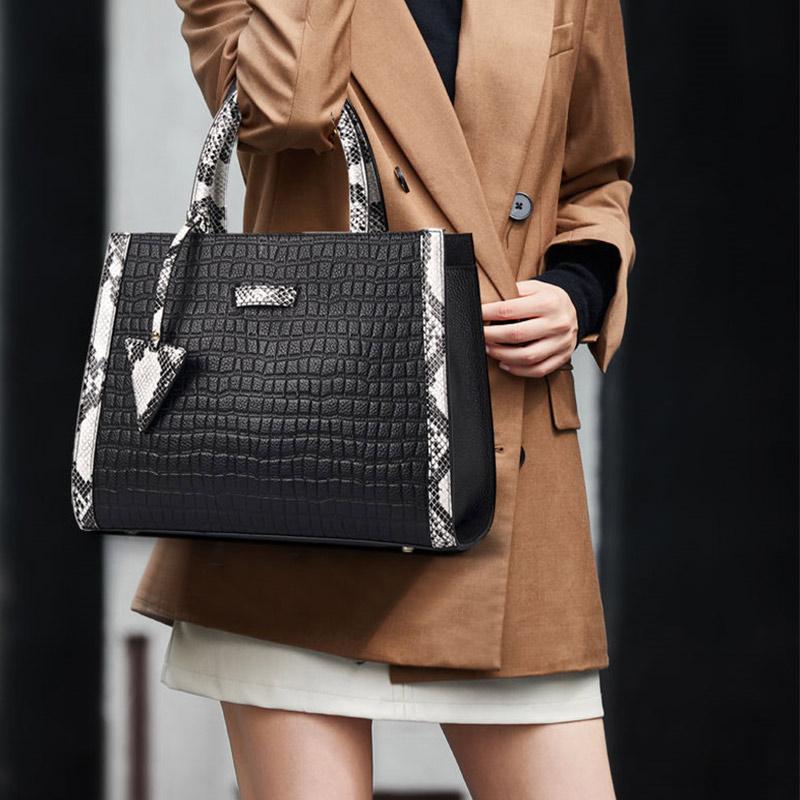 Leather Ladies Bag Large Capacity Handbag Fashion Leather One Shoulder Crossbody Shopping Bag