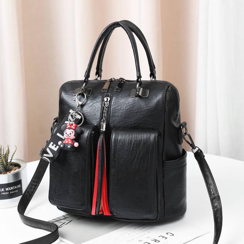 Header Layer Leather Shoulder Bag Wild Fashion Shoulder Diagonal Bag Three-use Bag Soft Skin Multi-use Bag Messenger Bag
