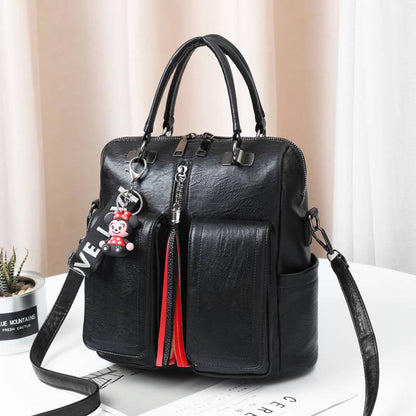 Header Layer Leather Shoulder Bag Wild Fashion Shoulder Diagonal Bag Three-use Bag Soft Skin Multi-use Bag Messenger Bag
