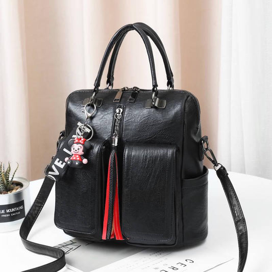 Header Layer Leather Shoulder Bag Wild Fashion Shoulder Diagonal Bag Three-use Bag Soft Skin Multi-use Bag Messenger Bag
