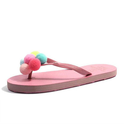 Flip-flops Female Slippers Summer Flat-bottomed Students All-match Flowers Outside Wear Seaside Vacation Non-slip Beach Sandals