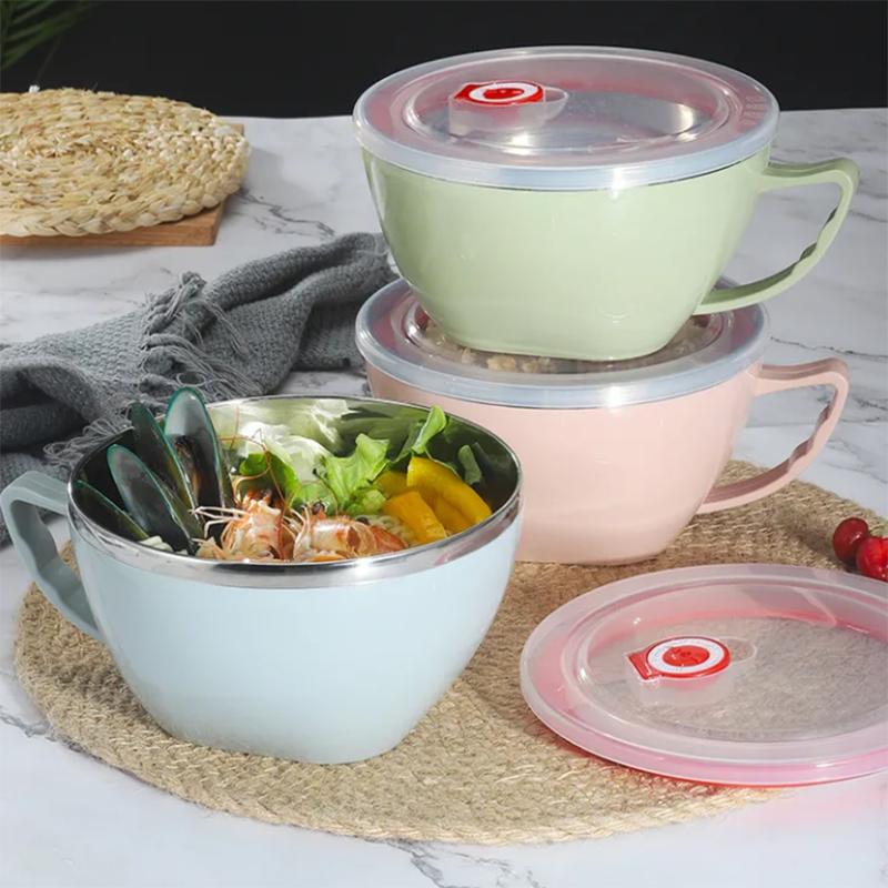 Kitchen Tools Food Container Instant Noodle Bowl With Handle Multi Fresh Soup Bowl