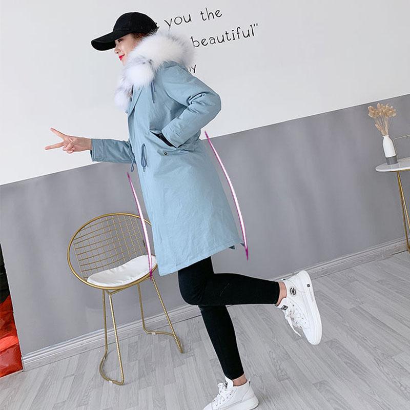 Women's   Faux Fur Lined Parka Long Hooded Parka Jacket with Detachable Liner Drawstring  Faux Fox Fur Coat with Faux Fur Collar Plus Size