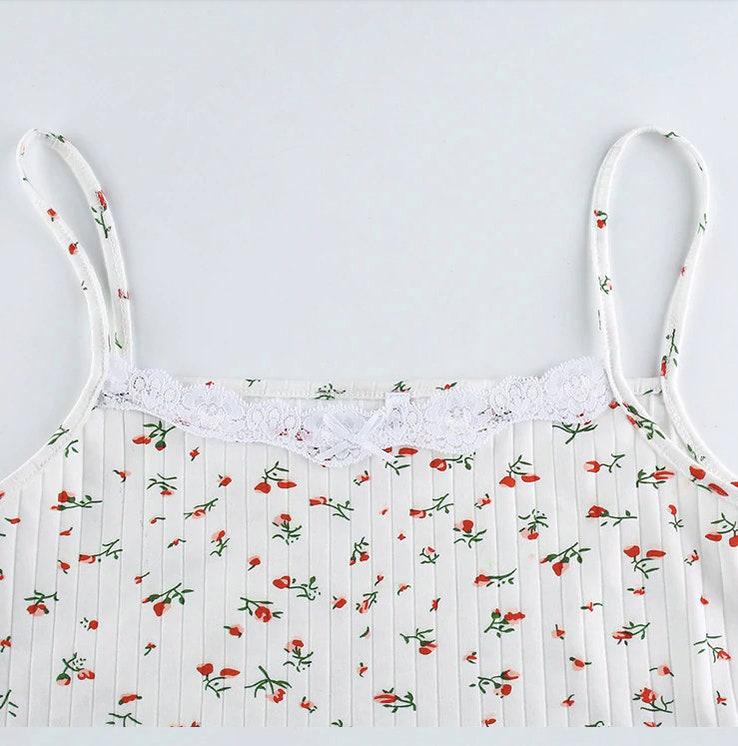 Summer Ladies Vest Small Fresh Floral Lace Stitching Camisole