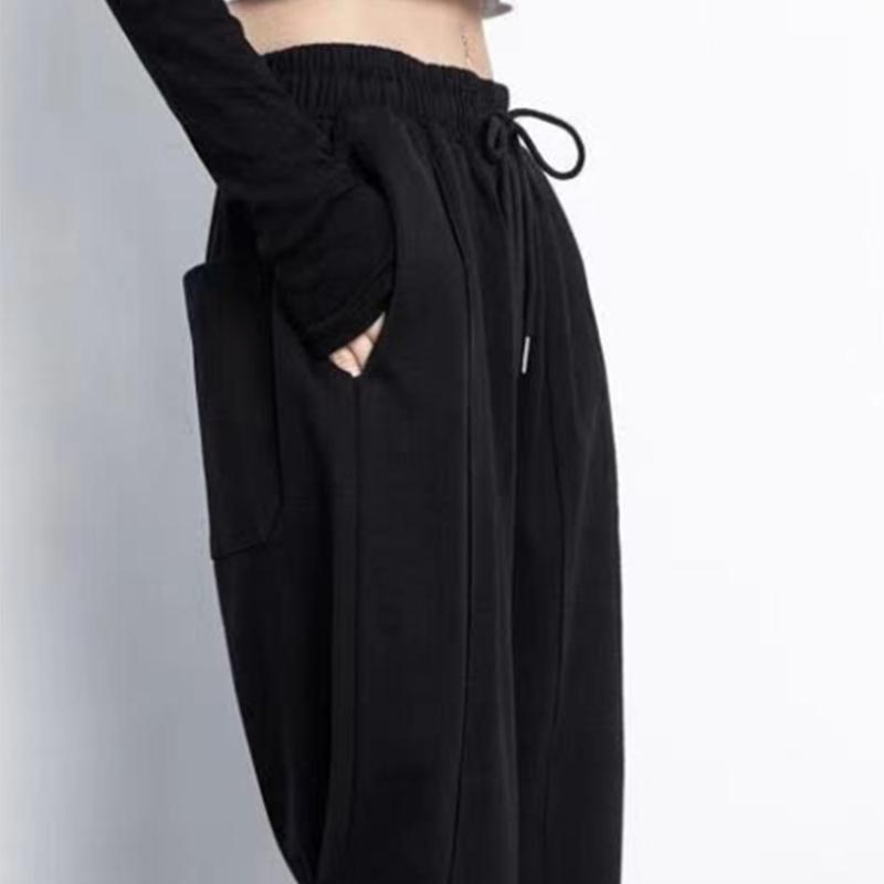 Summer Thin Sports Pants Men's and Women's Trousers Solid Color Beam Feet Ins Loose and Versatile Casual Drawstring Pants
