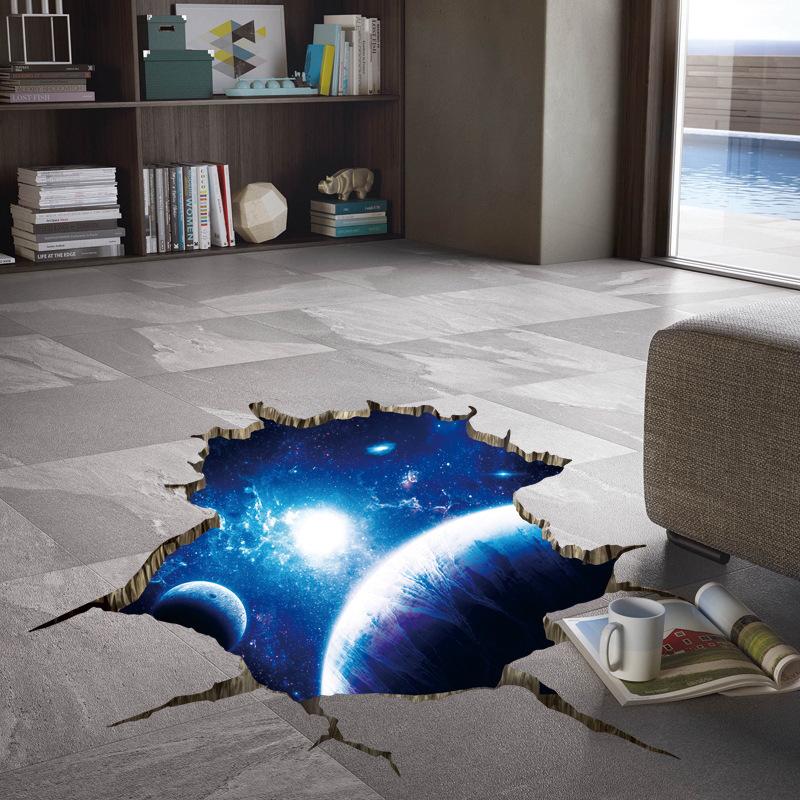 Stereo 3D Space Nebula Background Decoration Removable Stickers waterproof wallpaper
