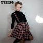 A-line Pleated Skirt Womens High Waist Streetwear Cotton Plaid Skirts Dancing Short Skirts