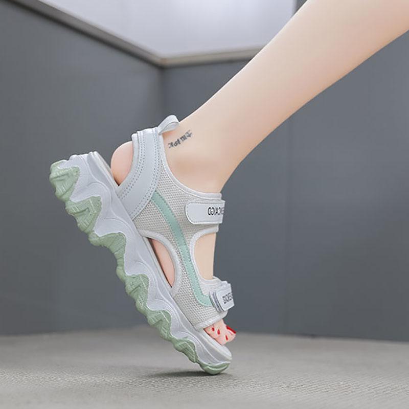 Summer Thick-soled Sports Sandals for Female Students Flat-bottomed All-match Sandals