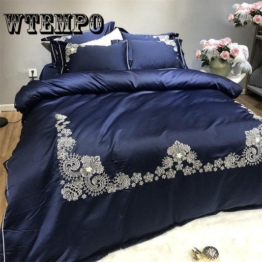 European Ice Silk Cotton Bed Four-piece Cotton Quilt Cover Summer